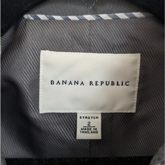 Banana Republic Gray Button Wool Military Blazer Overcoat Jacket, size 2 - Picture 3 of 10